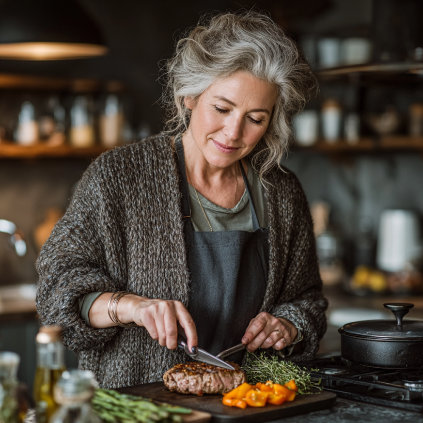 Specialist în nutriție lucrând cu un client senior pentru planificarea meselor